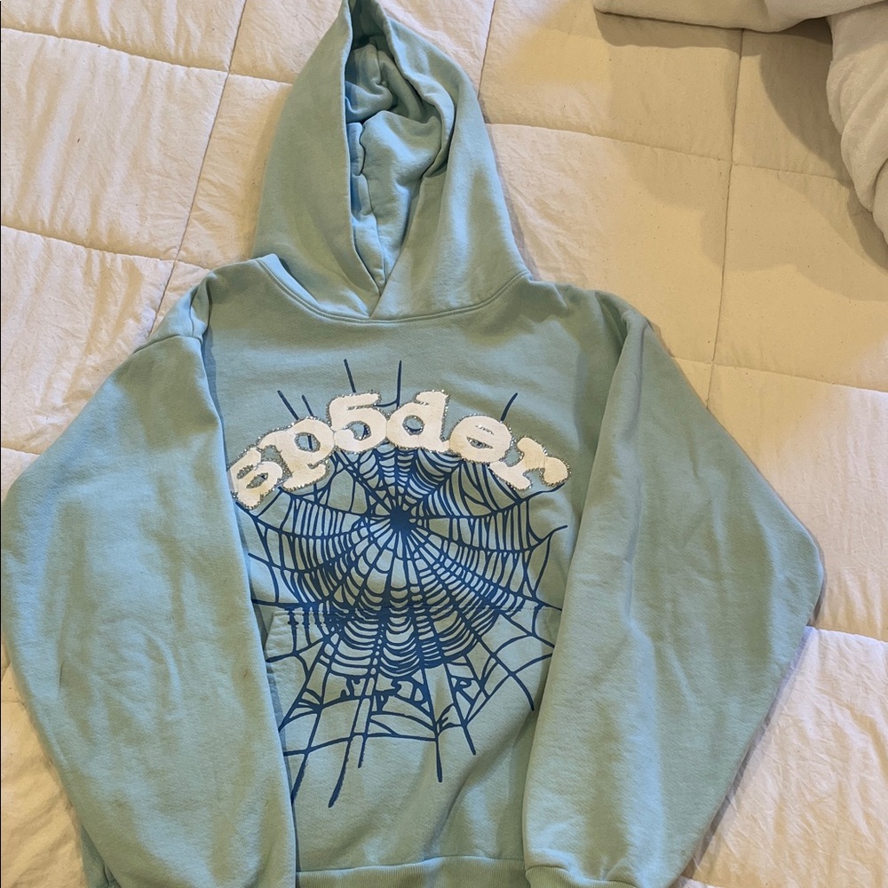 Sp5der web hoodie sky blue